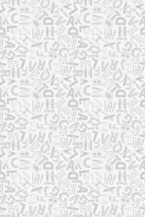 灰色英文字母海报免抠