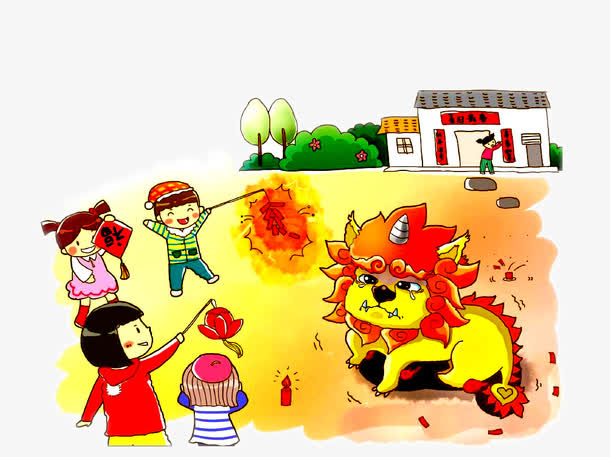 新年卡通可爱年兽免抠