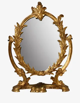 花边椭圆镜子免抠