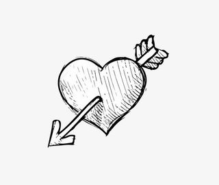 手绘一箭穿心图标免抠