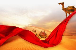 丝绸沙漠装饰免抠素材免抠