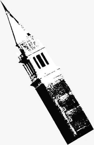 欧式高塔尖顶素描招聘免抠