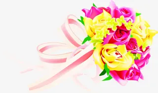 彩色卡通精美母亲节花束免抠