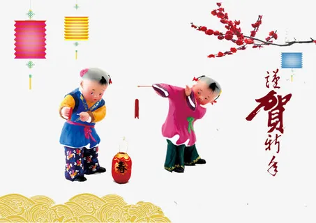 提灯笼的小孩免抠