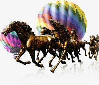 古铜色战马样式招聘海报免抠