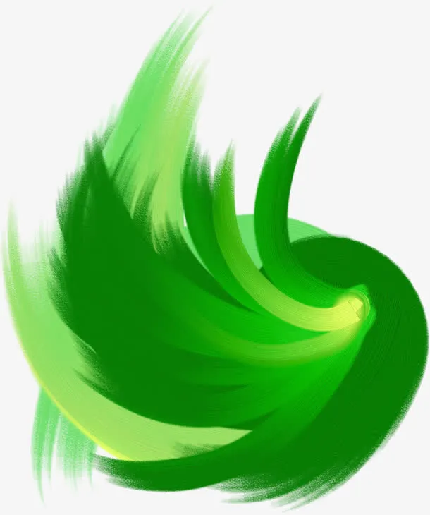水彩绿色春天寓意免抠