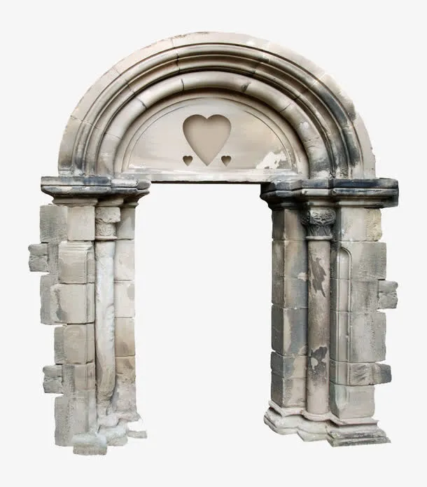 古老城堡石门免抠