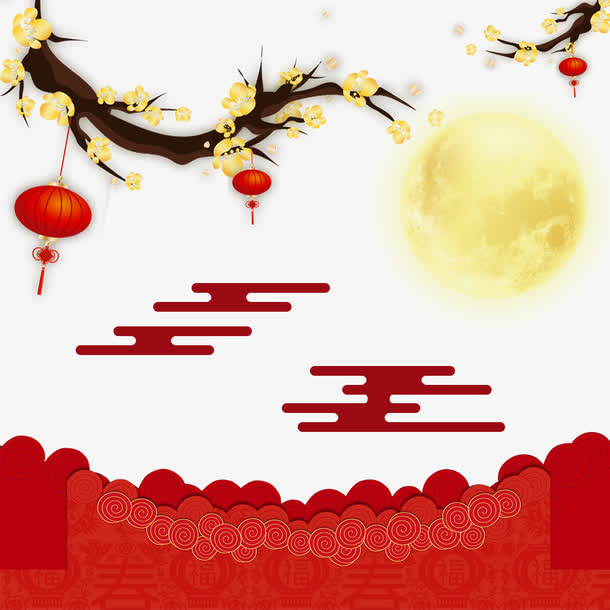 满月枝头免抠