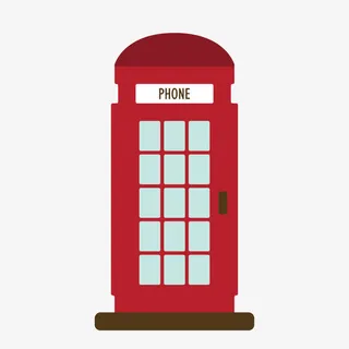 红色电话亭免抠