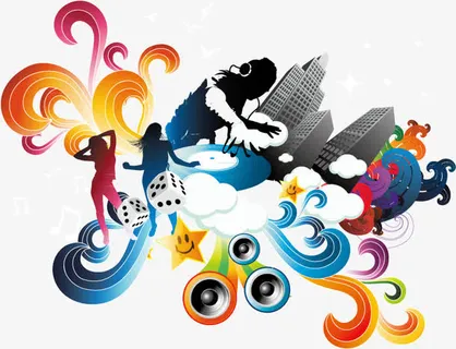 彩色促销海报元素免抠