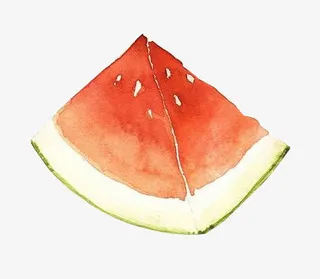 手绘水彩西瓜免抠