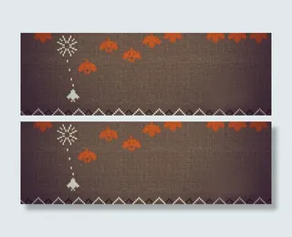 可爱麻布绣花背景banner