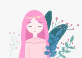 38女王节卡通手绘女神设计免抠