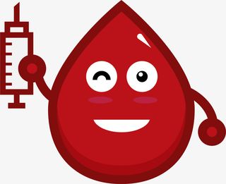 微笑针筒红色血滴免抠