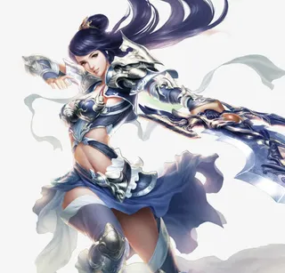 银装素裹 白带飘散 古装美女png素材免抠