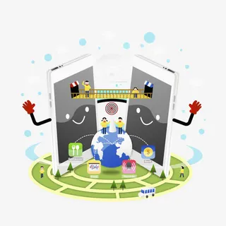 沟通桥梁手机免抠