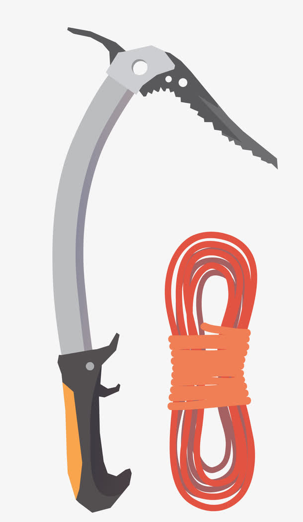 矢量登山镐绳索素材免抠