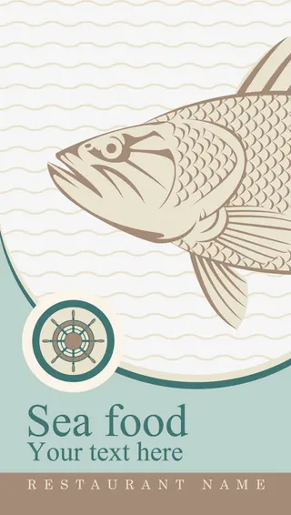 鱼头卡片矢量免抠