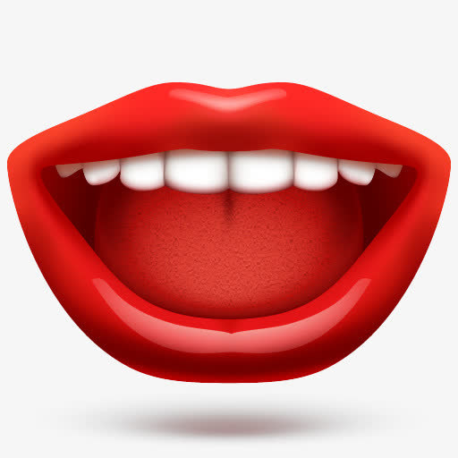 红色嘴唇牙齿图片免抠装饰其他装饰图案元素