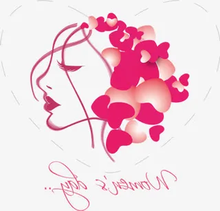 粉色彩绘个性女王母女免抠