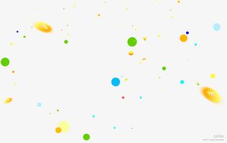 多彩简约金币圆圈漂浮素材免抠