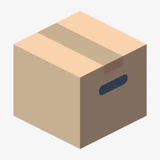 灰色立体箱子元素免抠