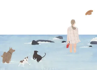 玩耍戏水小狗自由免抠