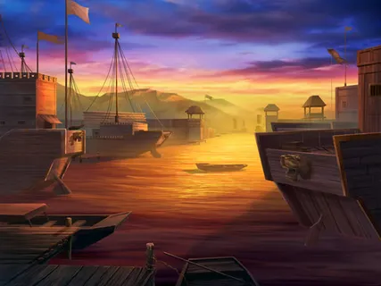 黄色背景帆船高清免抠