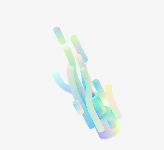 蓝色精美渐变梦幻线条免抠