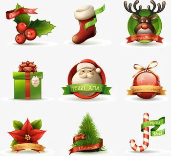 精致圣诞图标矢量素材免抠