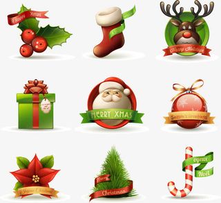 精致圣诞图标矢量素材免抠