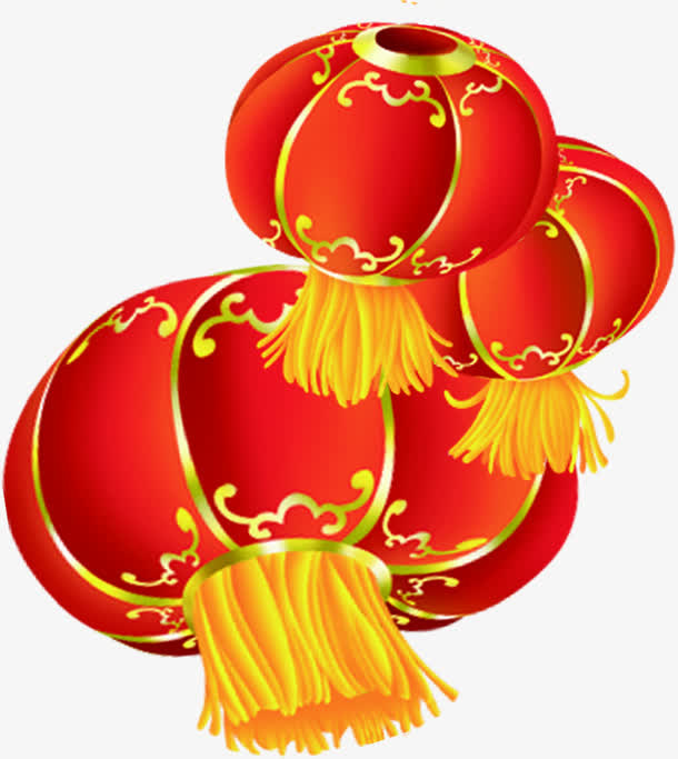 红色可爱手绘灯笼免抠