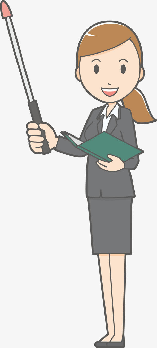 拿着书本讲课的女人免抠