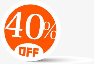 40%彩色折扣标签免抠