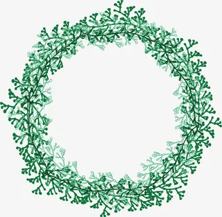 树叶拼接爱心圆环免抠