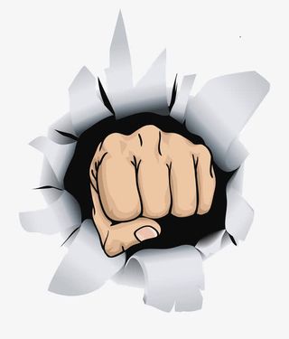 冲出地面的拳头免抠