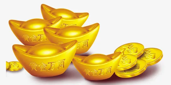 创意金色春节金元宝素材免抠