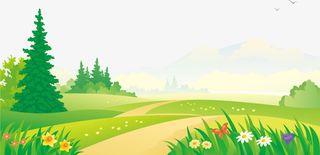 矢量图田园春景图免抠