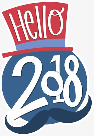 你好礼帽胡子标签免抠