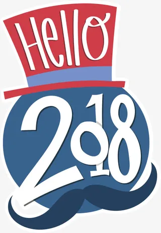 你好礼帽胡子标签免抠