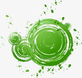 手绘水彩选择墨迹绿色免抠