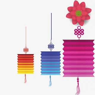 中国风装饰矢量灯笼素材免抠