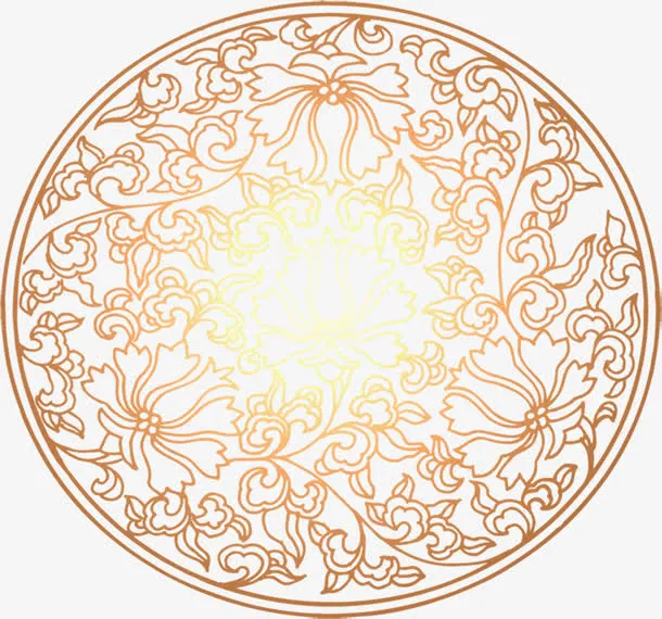 中秋节棕黄色花纹免抠