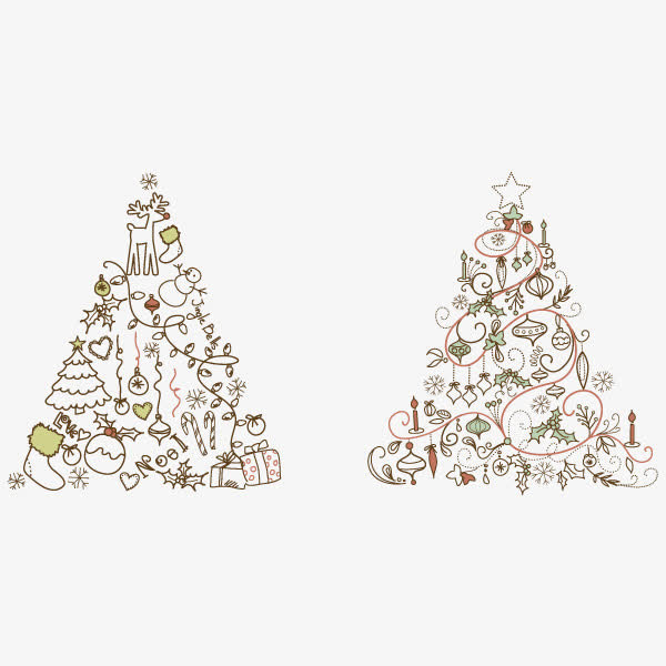 小清新圣诞树素材免抠