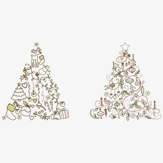 小清新圣诞树素材免抠