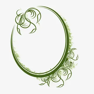 绿色蔓藤特色边框免抠