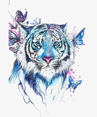 水彩老虎免抠