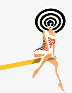 跳水的泳装美女免抠