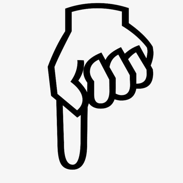 向下手指示免抠标签元素