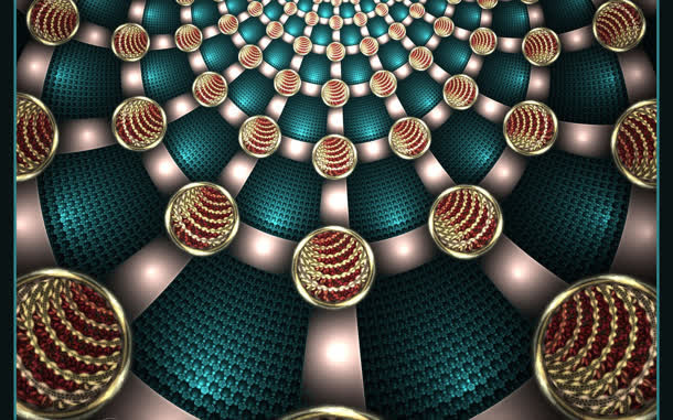 绿色光效3D抽象壁纸免抠